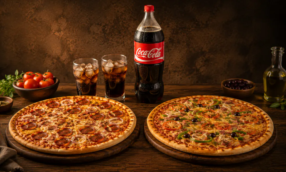 2 Pizzas Médias + Refri 2L